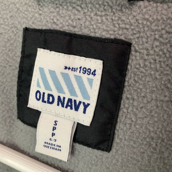 Old Navy Kids Unisex Black Puffer Vest Fleece Lining Size 6-7 - Picture 5 of 8